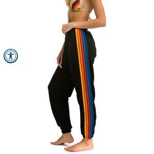 Aviator Nation 5 Stripe Sweatpants Black